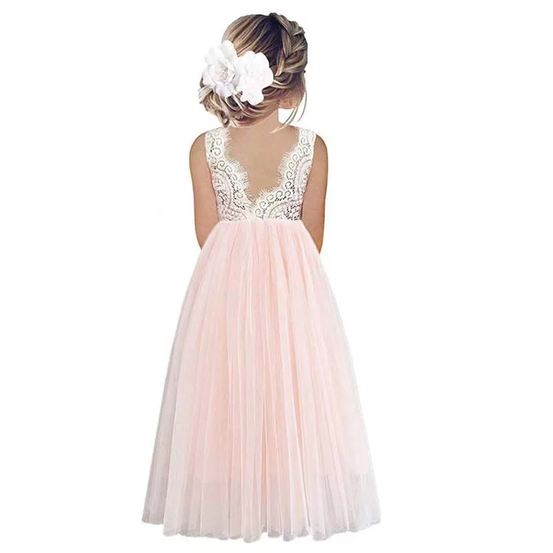 

Flower Girl Dress Baby Kids Summer Princess Party Lace Wedding Birthday Dresses Children Clothing 2 4 6 8 10 12 14