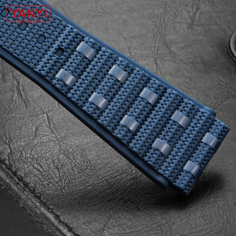 Fluoro-Rubber Watch Strap For breitling High-Quality Watchband, Folding Clasp, Men Wristwatches Belt, 22mm