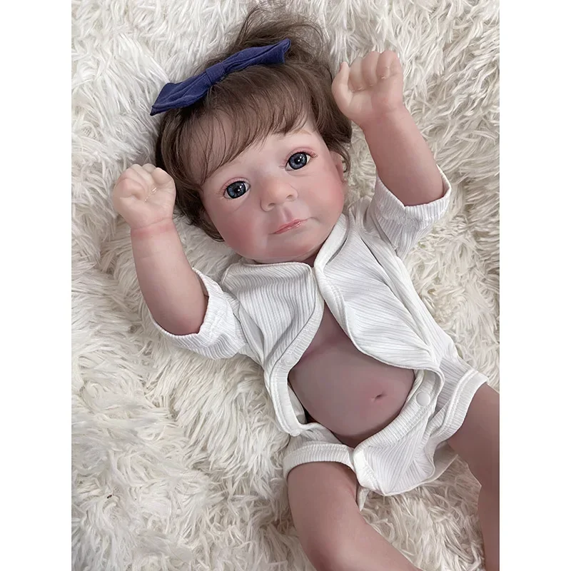 19inch Silicone Baby Doll Reborn Felicia Handmade Art Doll Hand Painting 3D Skin with Detailed Veins muñecas reborn baby doll