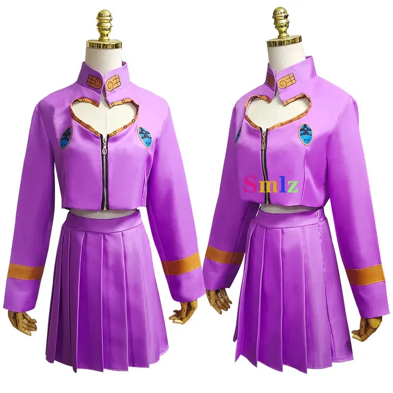 Bizarre Adventure Cosplay Anime JoJo's Costume Outfits Day Giovanna Cosplay Purple Love Top Skirt Set