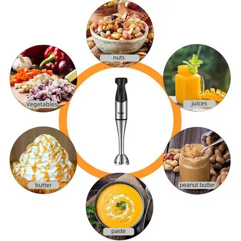 Sonifer 3-i-1 stavmixer 500 W med avtagbar bas och visp för juice, sylt, köttfärs 8 best sales stabmixer - №1