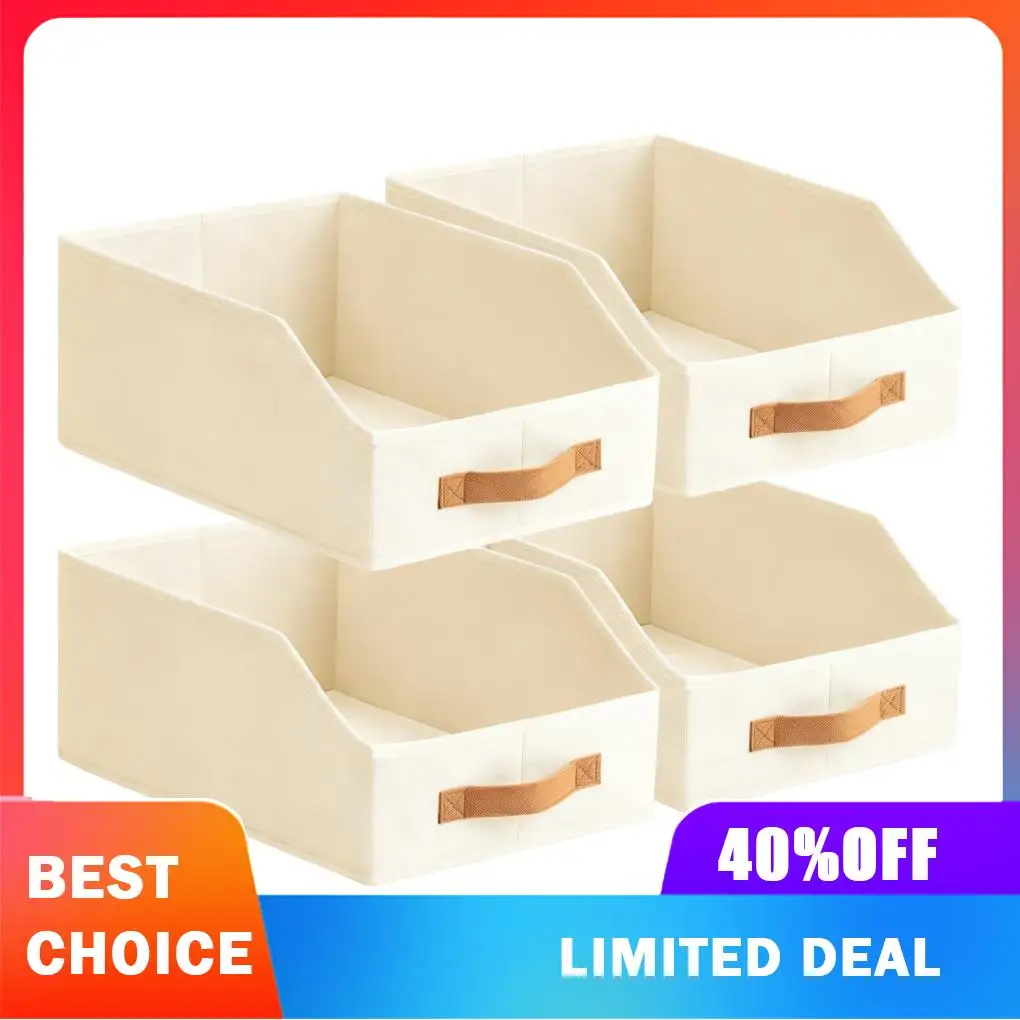 Collapsible Storage Basket Fabric Storage Bin Nonwoven Box Foldable Basket Closet