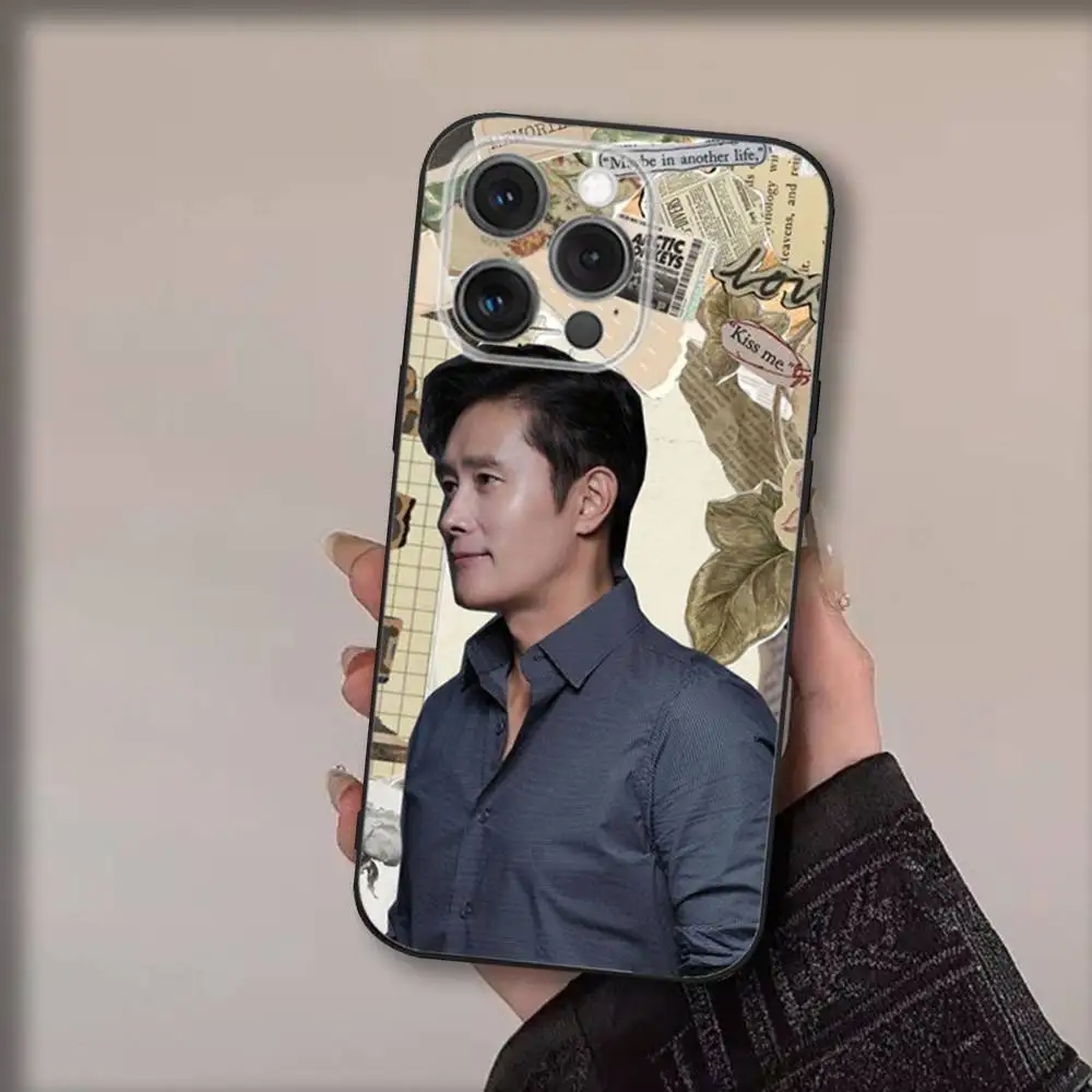 Etui na telefon z aktorem Lee B-Byungiem z filmu \"Huns\" dla iPhone 16, 15, 14, 13, 12, 11, Pro, Max, Plus, X, XS, SE4, E, Mini, miękkie czarne etui