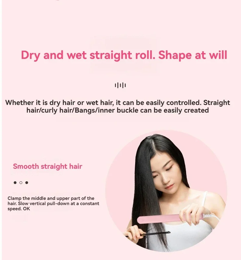 EU-Stecker Mini Schnellheizender Haarglätter 2-in-1 Glätteisen und Lockenstab für Ponyfrisuren – Detail 6