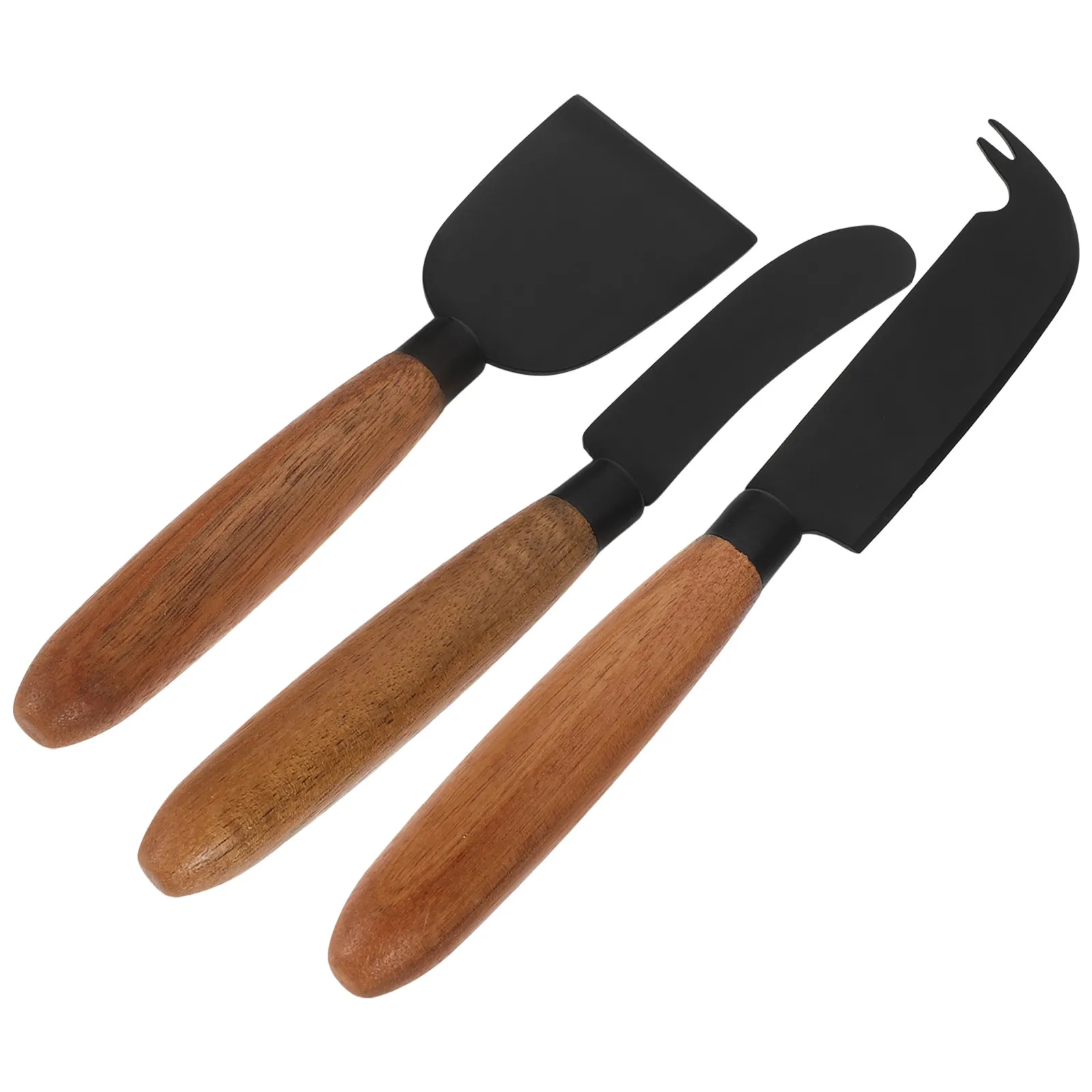 3Pcs Stainless Steel Cheese Cutter with Wooden Handle Ergonomic Design for Effortless Slicing Cheese Butter Jam Honey