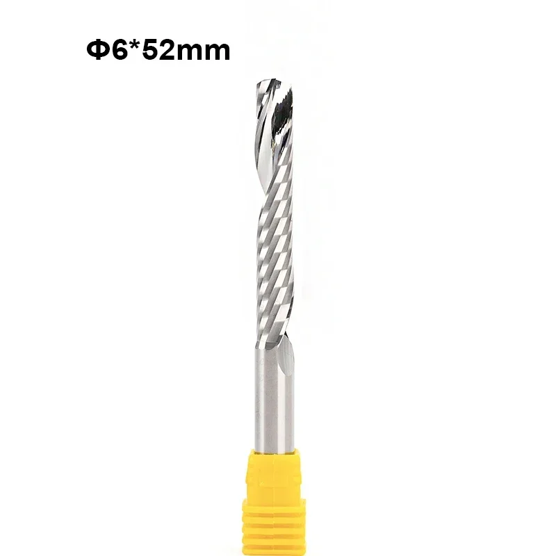 5pcs AAA 3.175/4/5/6mm One Flute Long Spiral Bit CNC End Mill PVC MDF 1F Carbide Milling Cutter Tugster Steel for Acrylic Wood