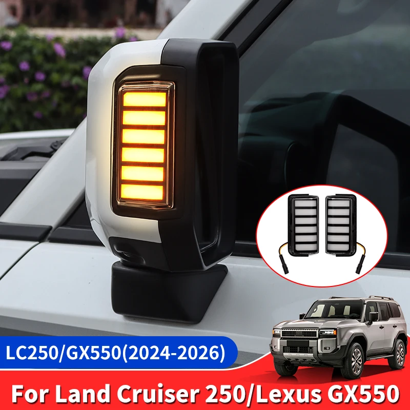 

For 2024 2025 Land Cruiser LC250 Prado 250 Rearview Mirror Steering Indicator Light Blind Spot Caustion Accessories Lexus GX550