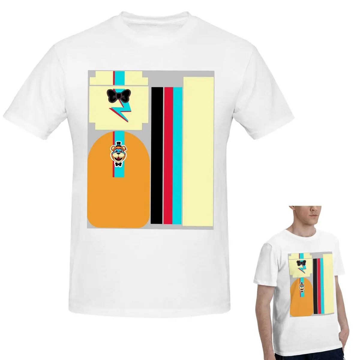 

100% хлопок Glamrock Freddy Fazbear Entertainment футболка мужская классическая футболка большого размера мужские летние рубашки с круглым вырезом топы