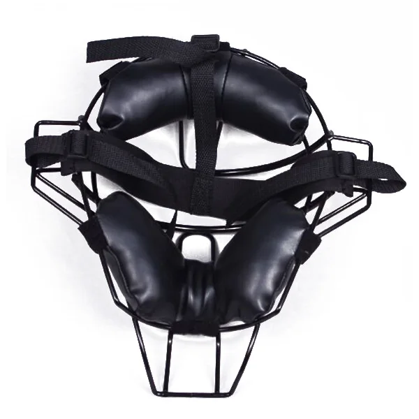 Black Baseball Catcher Mask Adult Heavy-Duty PU Wire Frame Lightweight Extended Ear Throat Guard Protective Softball Catcher