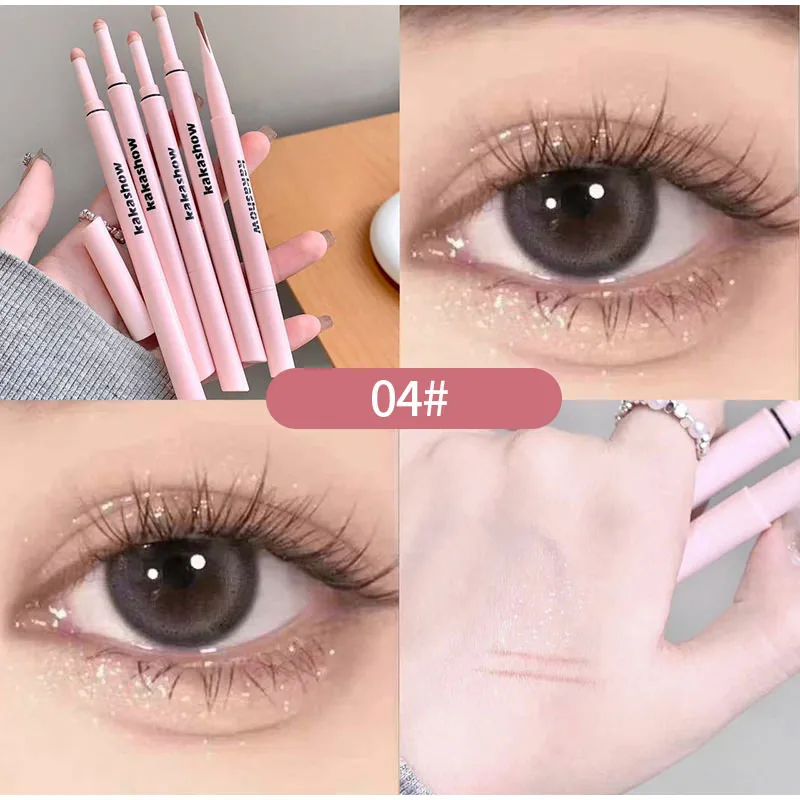 Women Double-end Lying Silkworm Eyeliner Pencil Diamond Glitter Matte Aegyosal Pen Brightening Cream Shadow Highligher Makeup