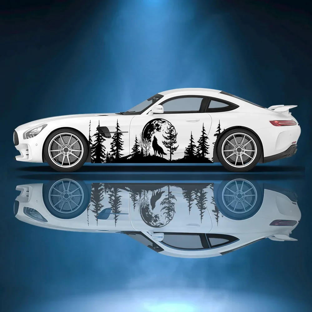 

Black Mountain Spruce Wolf Decal Car Sticker Full Body Decal Decoration Cover Scratches Protect Car Decal Waterproof