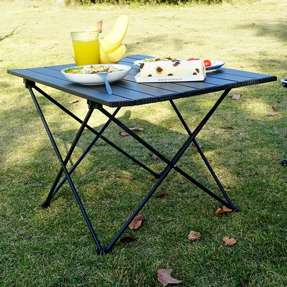

Customizable Folding camping table, modern Chicken rolls design, picnic table, hiking backpack storage, outdoor furniture