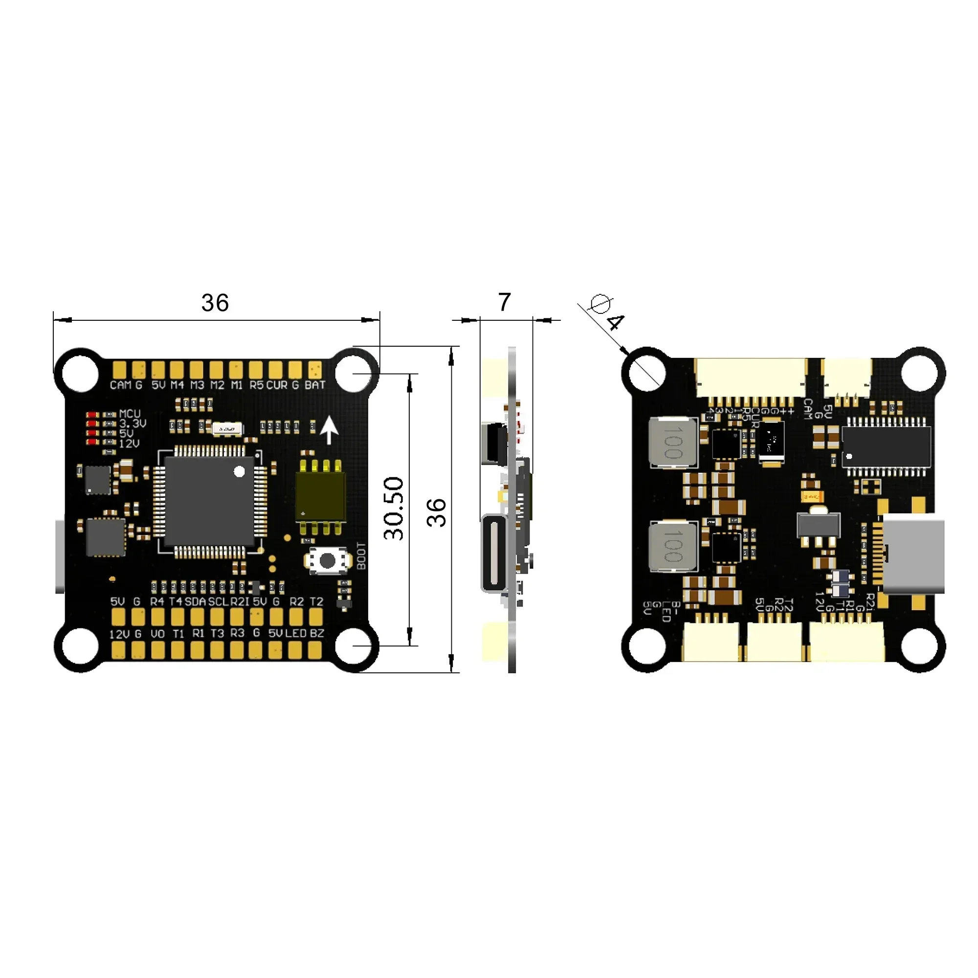 F4 F405 F4V3S F7 F722 FC Stack Flight Controller BLS-60A/80A/100A 4IN1 ESC Flytower for RC FPV Drone Plane Quadcopter X-Class