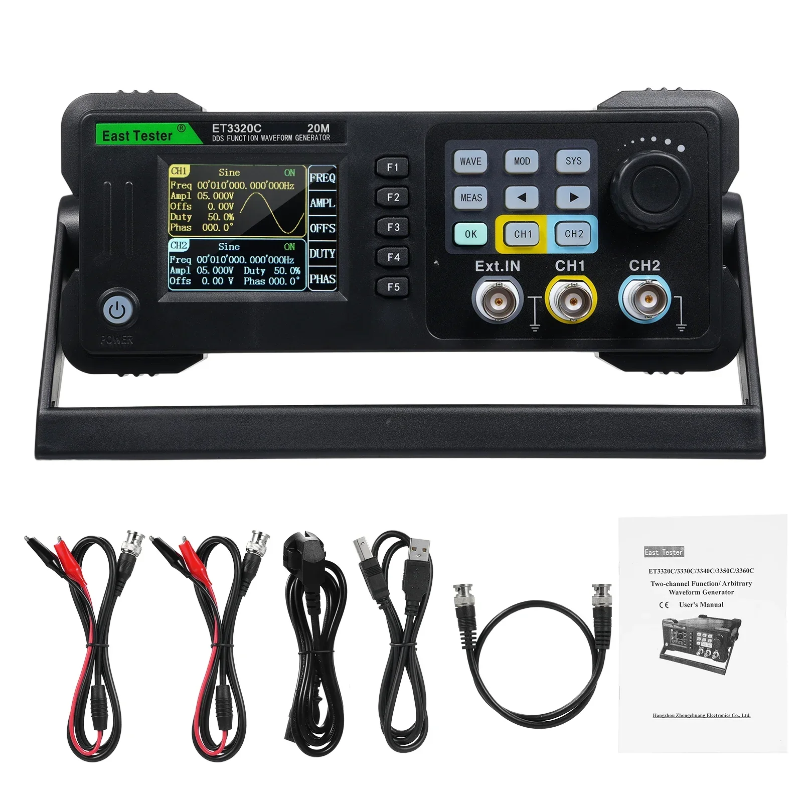 

Bestseller Signal Source Two-Channel Function/ Arbitrary Waveform Generator 20MHz Frequency Meter 200MSa/s Sampling Rate
