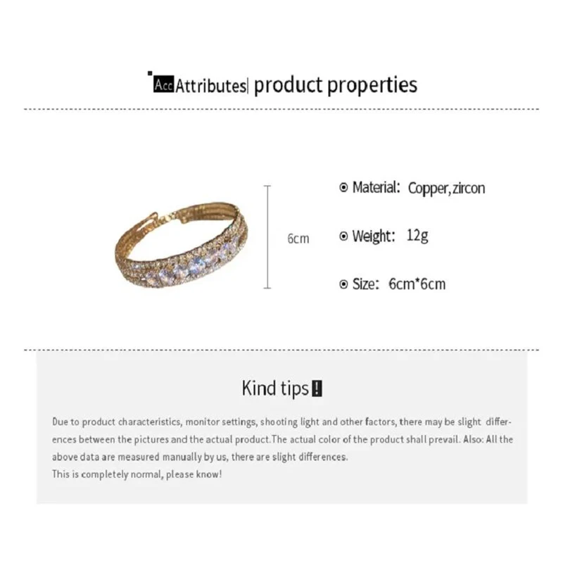 Colorful Rhinestone Bracelets Bangle Gold Color Irregular Multi-layer Bracelet For Women Light Luxury Wedding Wristband Jewelry