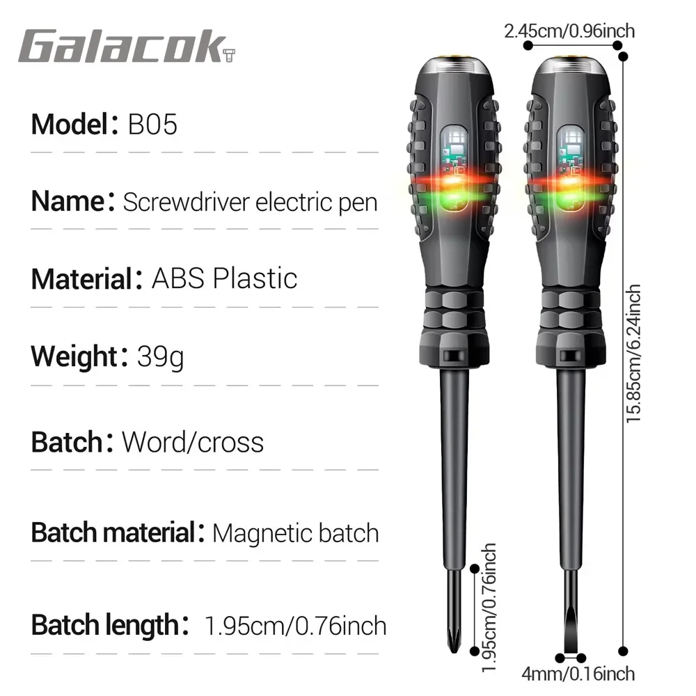 High brightness color light measuring pen cross shaped screwdriver dual-use for detecting broken wires breakpoint and zero flame