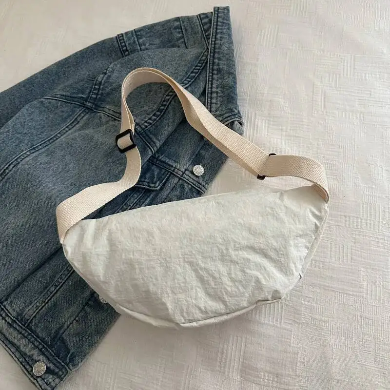 All Match Kawaii Bow Embroidery Chest Bags Korean Women Casual Y2k Aesthetic Shoulder Bag Vintage Simple Chic Handbags Crossbody