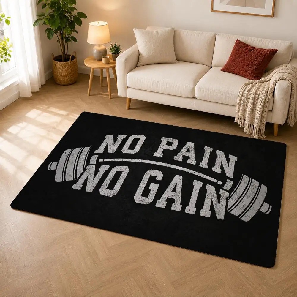 Powerful Motto Prints Floor Mat Premium Flannel Bath Mat Anti-slip Cloud Feel Rug Durable Machine Washable Floor Carpet