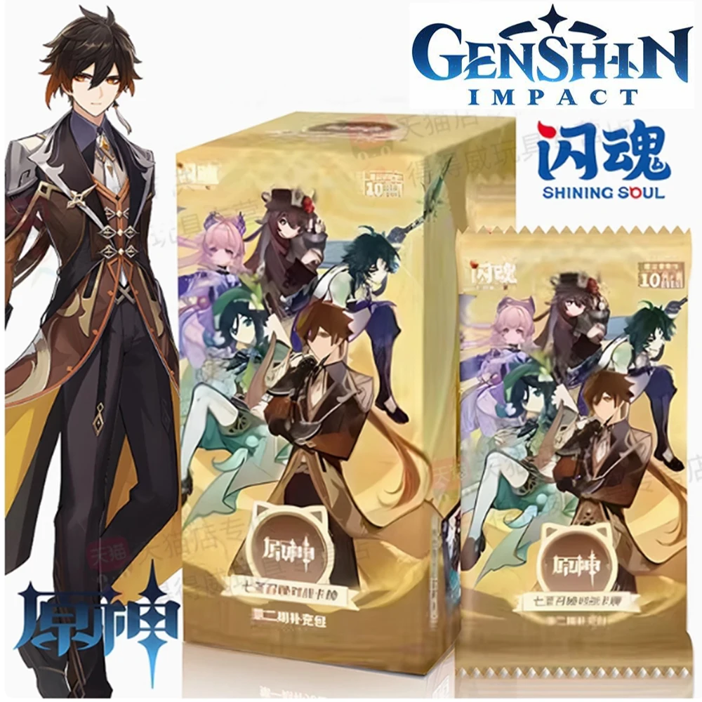 

Подлинная карта Genshin Impact Seven Saints Summon Battle Competitive Card Booster Pack Коллекционные карты для игр с периферийными устройствами