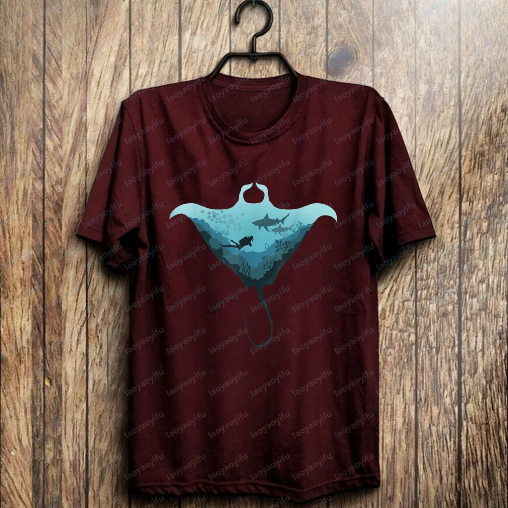 Manta Ray Scuba Cotton Tee Oce - đánh giá và giá Summer Rays Clothing