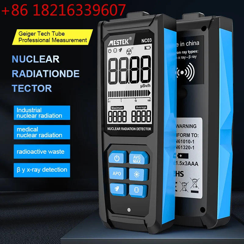 YAO Mestek Geiger Counter Nuclear Radiation Detector Personal Dosimeter X-ray γ-rayβ-rayRadioactivity Tester Marble Detector Ala