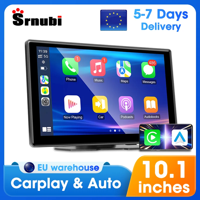 Srnubi 10 pollici portatile senza fili Carplay schermo telecamera per retromarcia autoradio sistema intelligente per auto lettore multimediale Android Auto
