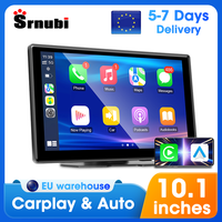 Srnubi 10 inch Portable Wireless Carplay Screen Rearview Camera Car Radio Car Intelligent System Multimedia Player Android Auto