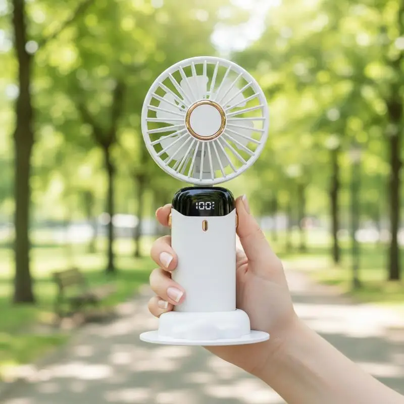 

Usb Rechargeable Portable Handheld Fan – Cute Plastic Design, Dual Use (Handheld/Stand), Summer Cooling Fan For Kids & Adults