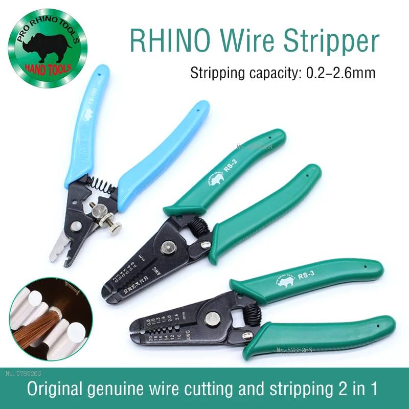 Japanese RHINO RS-2/3 Multi-Function Wire Stripper Manual Crimping Wire Pulling Wire Cutting YS-100 Adjustable Peeling Pliers