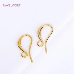 18K Gold Plated Earring Hook Ear Wire For Earring Making Supplies,Brass Accessories For Earrings DIY Jewelry Making Findings