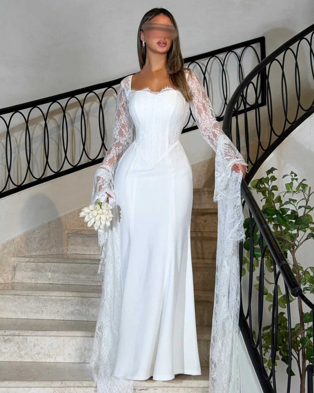 

Customized Elegant Fashion Jersey Lace Ruched Straight Square Neck Long Dresses Bespoke Occasion Dresses High Quality Matching