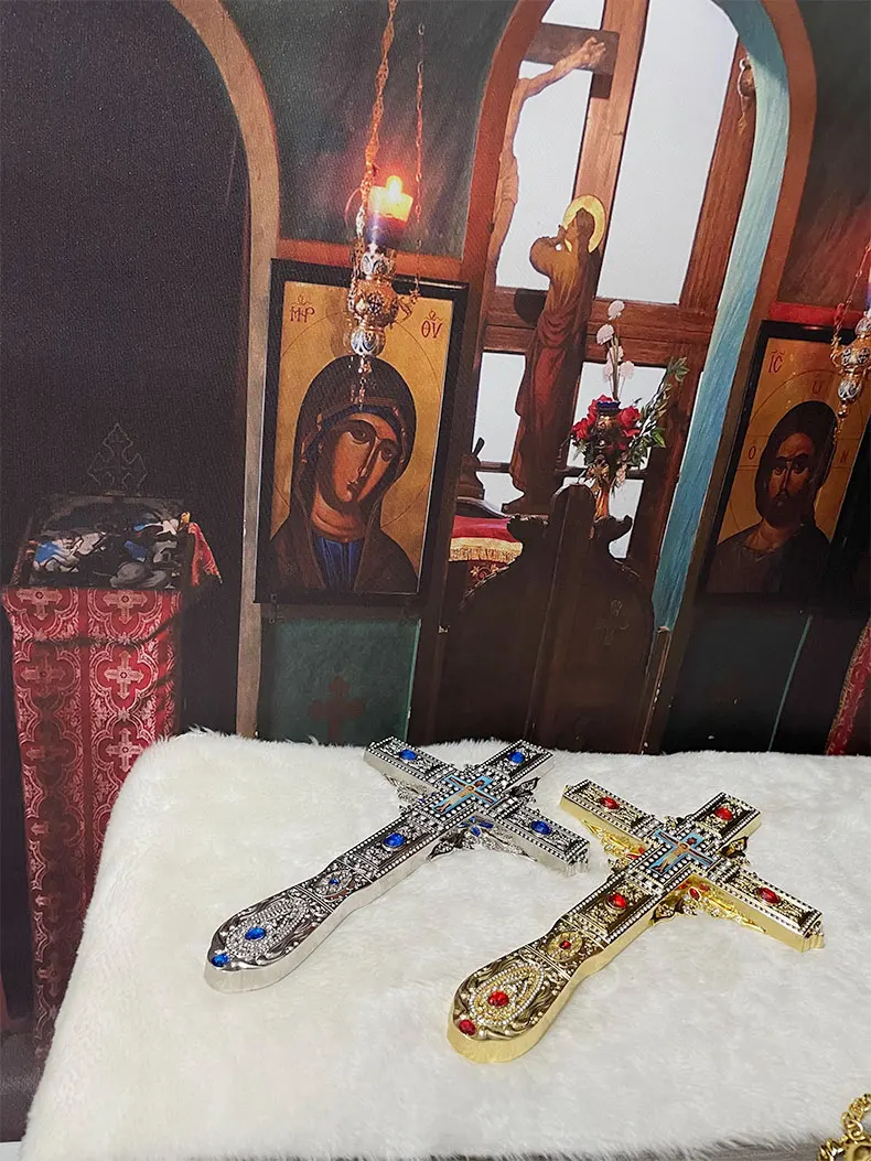 HTISOK Orthodoxes Kreuz Christliches Handgehaltenes Gebetskreuz Kirchenbedarf für religiöse Rituale крест православный – Detail 3