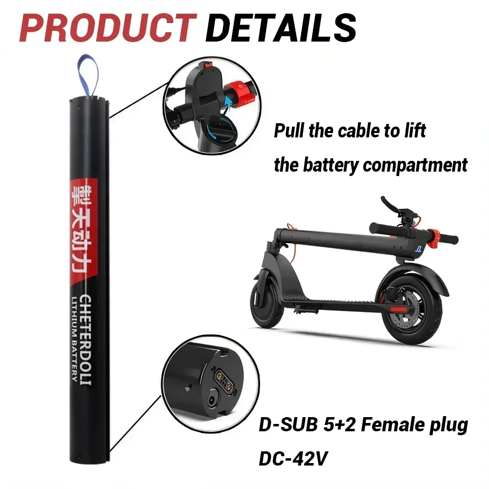 

X7 Aluminum Construction Lithium Battery – 36V 6800mAh Safe Charging Universal Compatibility for Scooter Upgrade Durable Spare