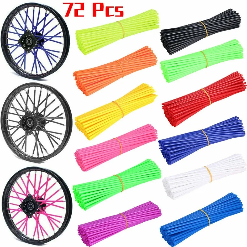 AliExpress NONE 72Pcs 24cm Dirt Bike Spoke Covers, Motorcycle Rim Spoke Wrap Sleeves, Decorative Protector Covers for Dirt Bike & Bicycle