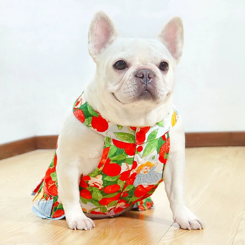

Новинка 2025, одежда для французского бульдога, летнее платье для собак-мопсов, пудель, бишон, фризе, шнауцер, французские вещи, одежда для собак, платья, одежда для домашних животных