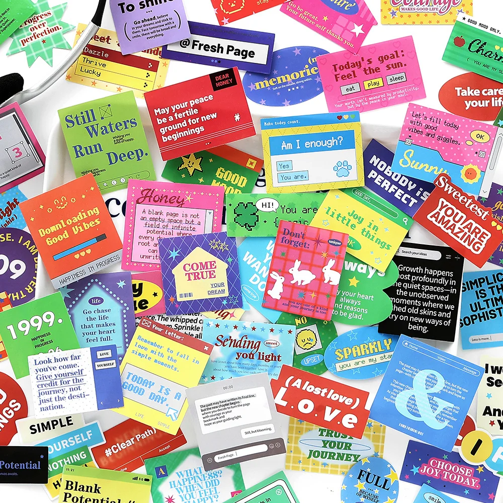 

20pcs Rainbow Pixel Series Kawaii Ins Adhesive Stickers Creative Decoration DIY Scrapbook Aesthetic Stickers