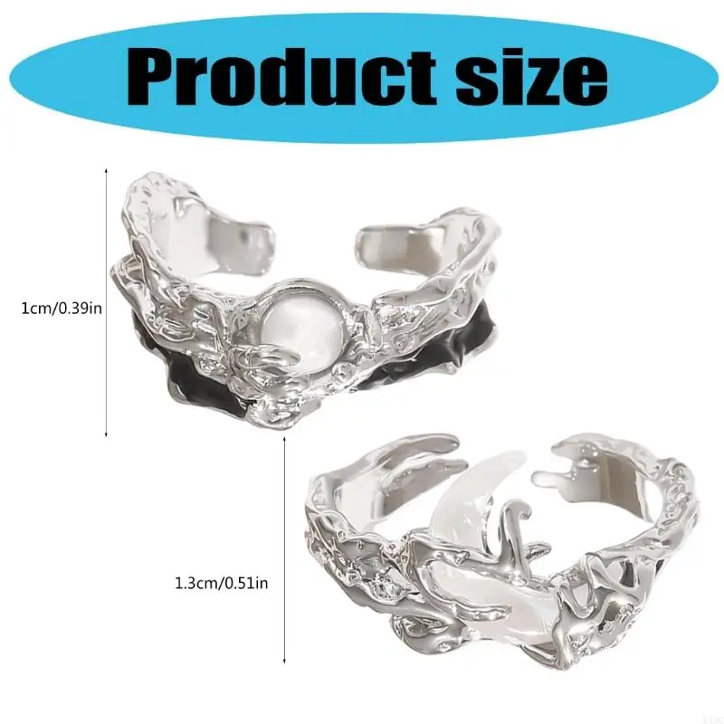 حلقات منحوتة فنية ترمز إلى الأبد الحب والالتزام للأزواج زوجة XX9C #6