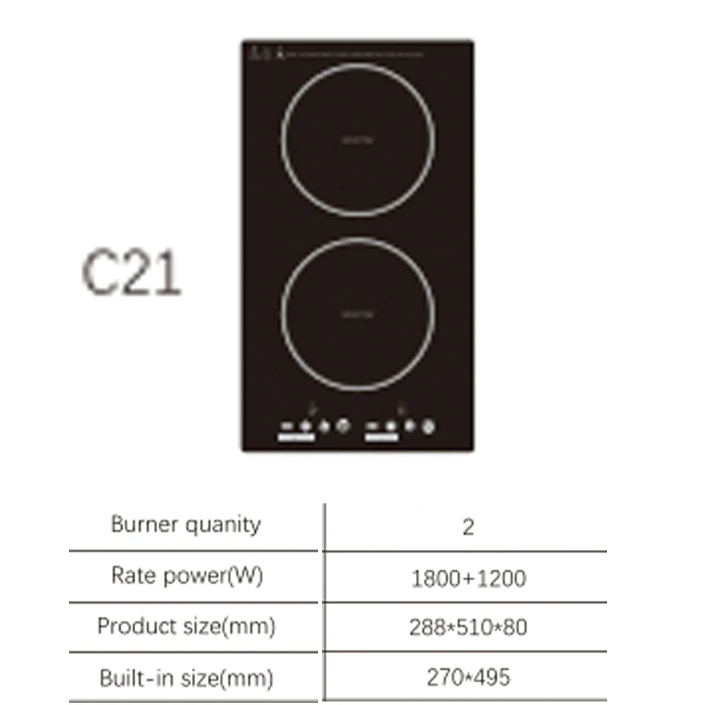 Cuisinière électrique de cuisine, double plaque de cuisson en céramique, induction, chauffage double, cuisinière verticale