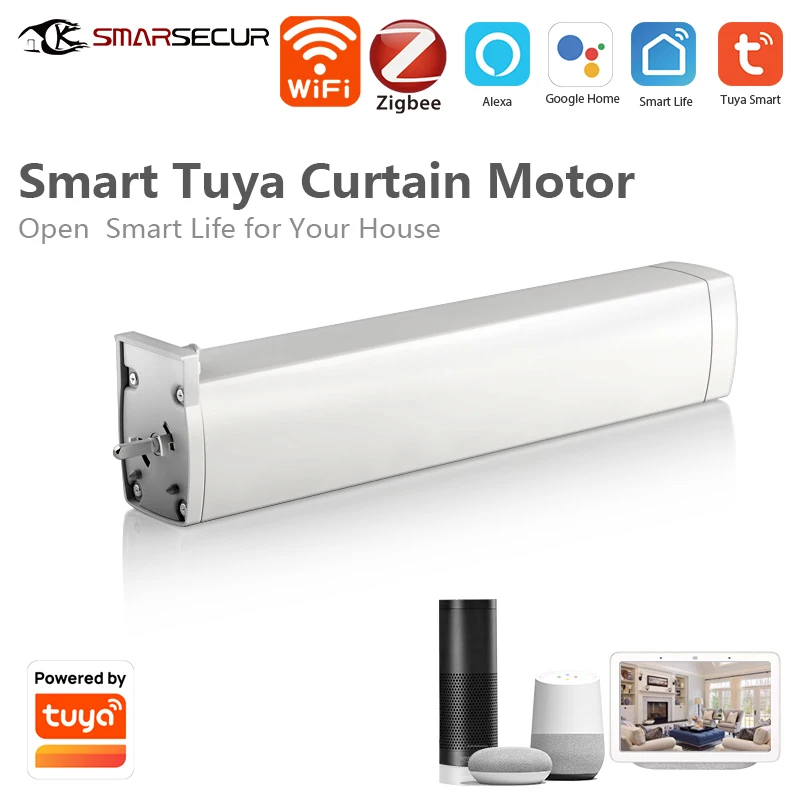 Tuya WIFI Intelligent Curtain Motor Ultra Quiet Electric Wireless Remote  Voice Control Tools for Alexa Google Home