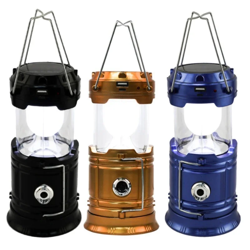 

Мощный светильник для кемпинга, перезаряжаемые от солнечной батареи и USB, портативные фонари для кемпинга, подвесной светильник для палатки, встроенная батарея, солнечные портативные лампы