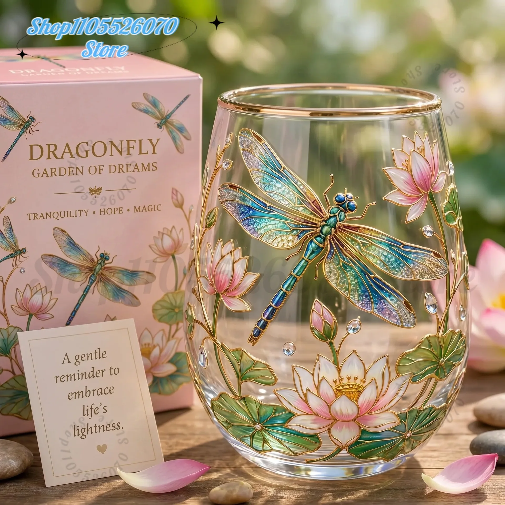 2026 Garden Hummingbird Morning Bliss Glass Tea Cup,Elegant Gold Rimmed Glassware with 14 Oz,Clear Cup for Loose Leaf for Women