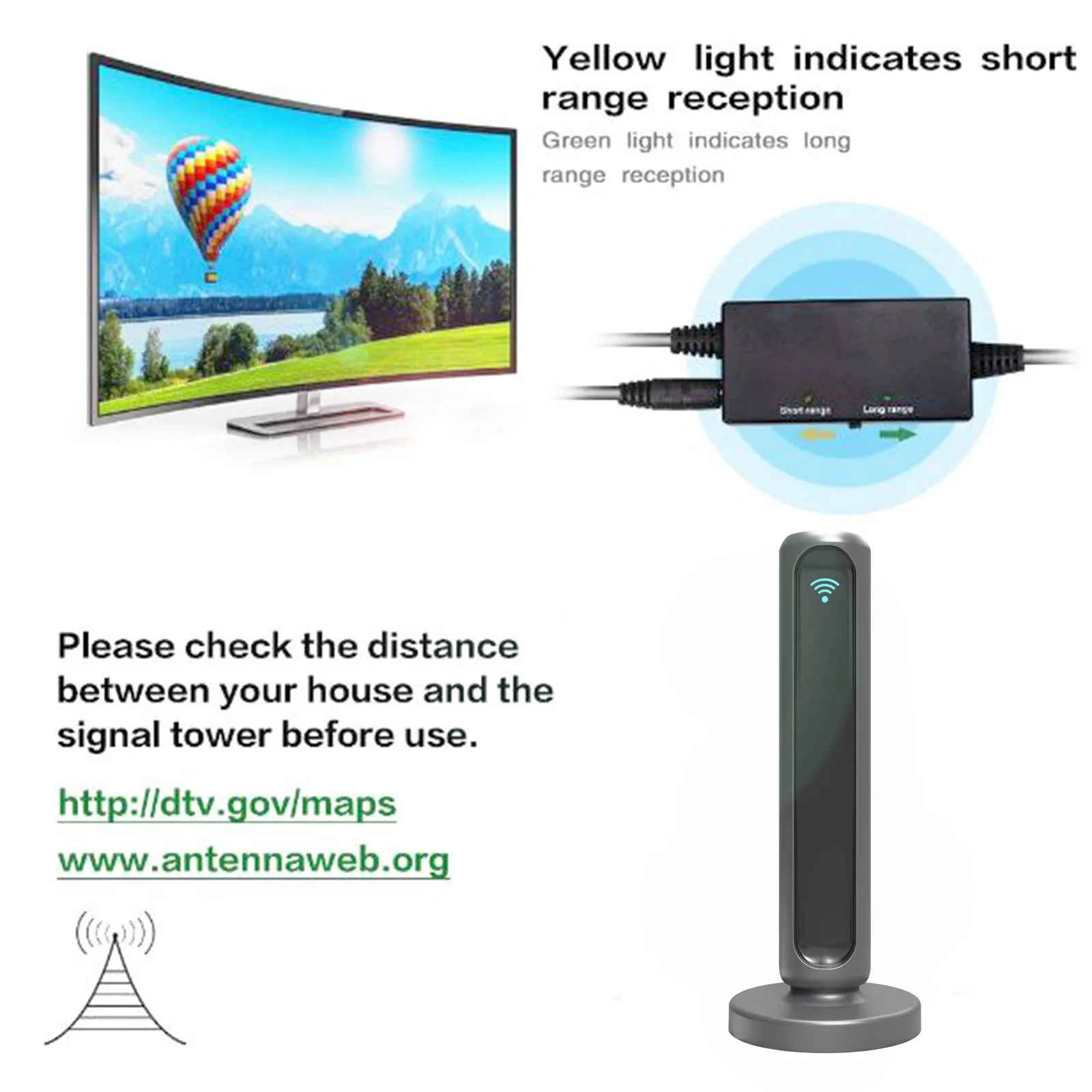 TK HDTV antenna indoor high definition digital 4k TV ground wave antenna receiver