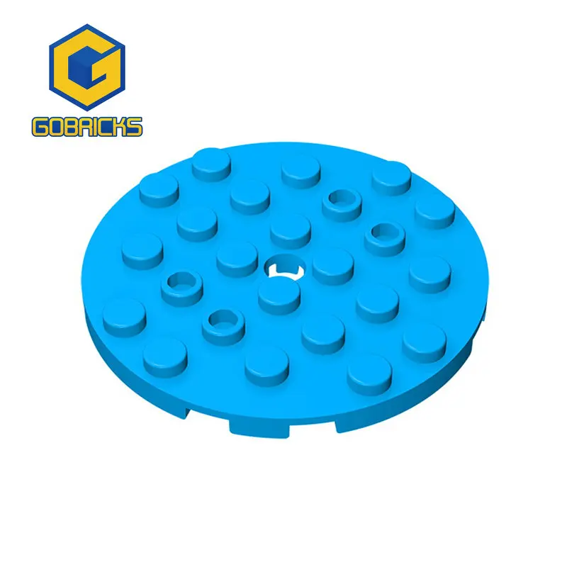 Gobricks 10PCS MOC Brick Plate Round 6 x 6 with Hole compatible with lego 11213 children\'s Assembles Blocks Educational Toys