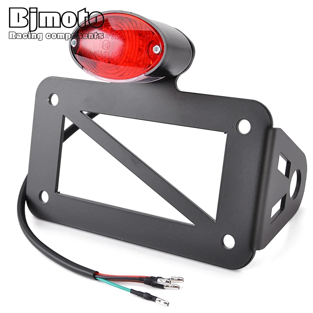 Motorcycle Universal Tail Light Side Mount License Plate Bracket LED Light For Harley Cafe Racer Honda Suzuki Yamaha - view 3