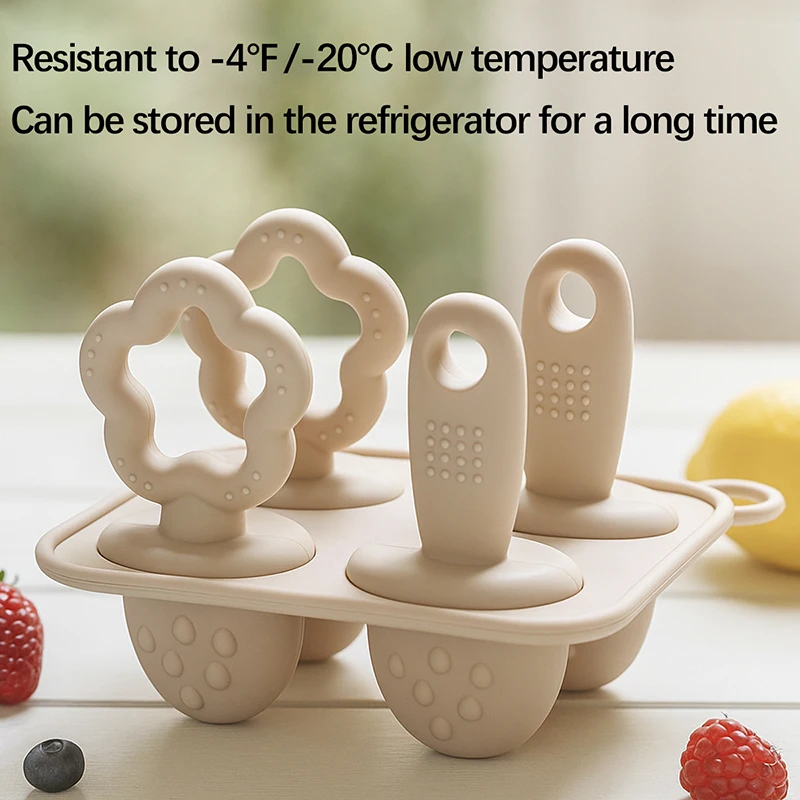 Silicone Baby Popsicle Molds with Sticks,Baby's First Ice Pop Molds,Baby Food Container, Frozen Treats Maker Popsicle Maker Ice image 6
