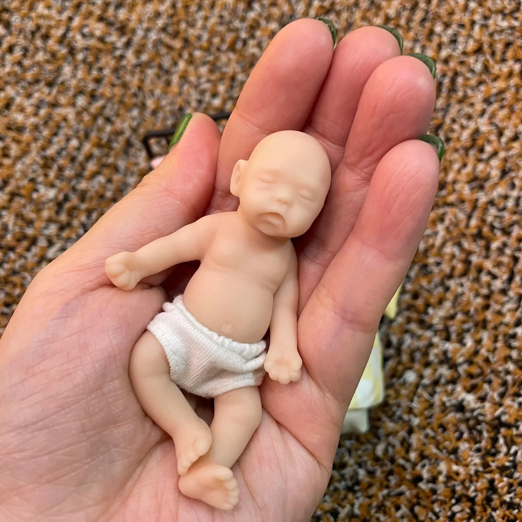 Painted/Unpainted 8CM Full Solid Silicone Bebe Reborn Dolls Handmade Cute Boys And Girls Reborn Silicone Dolls реборн мальчик