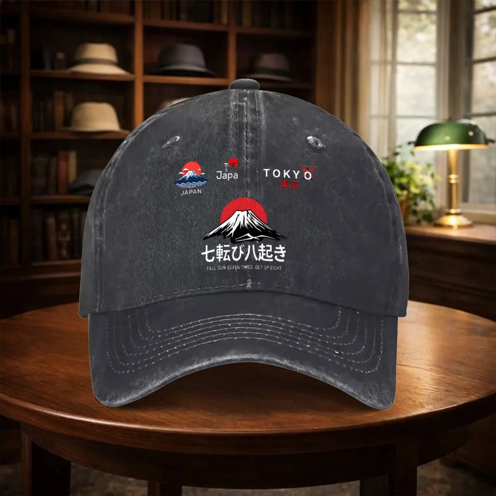 Japanese-Mount-Fuji-Tokyo-Print-Baseball-Cap-Unisex-Washed-Cotton-Casual-Outdoor-Adjustable-Hat