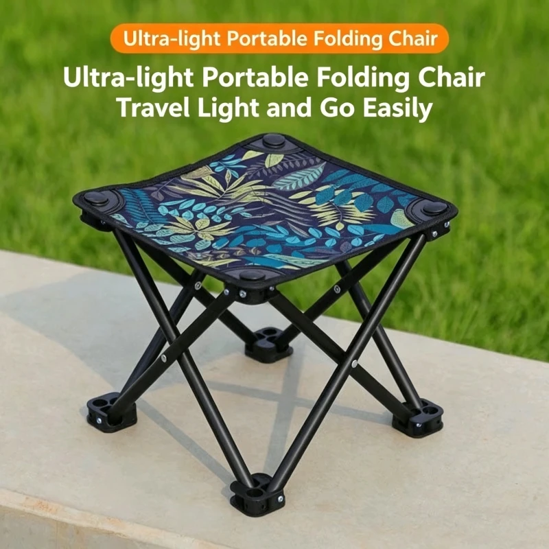 Cadeira Dobrável Mazza Portátil para Lazer ao Ar Livre, Banco Pequeno para Piquenique e Camping, Cadeira Dobrável para Desenho ao Ar Livre