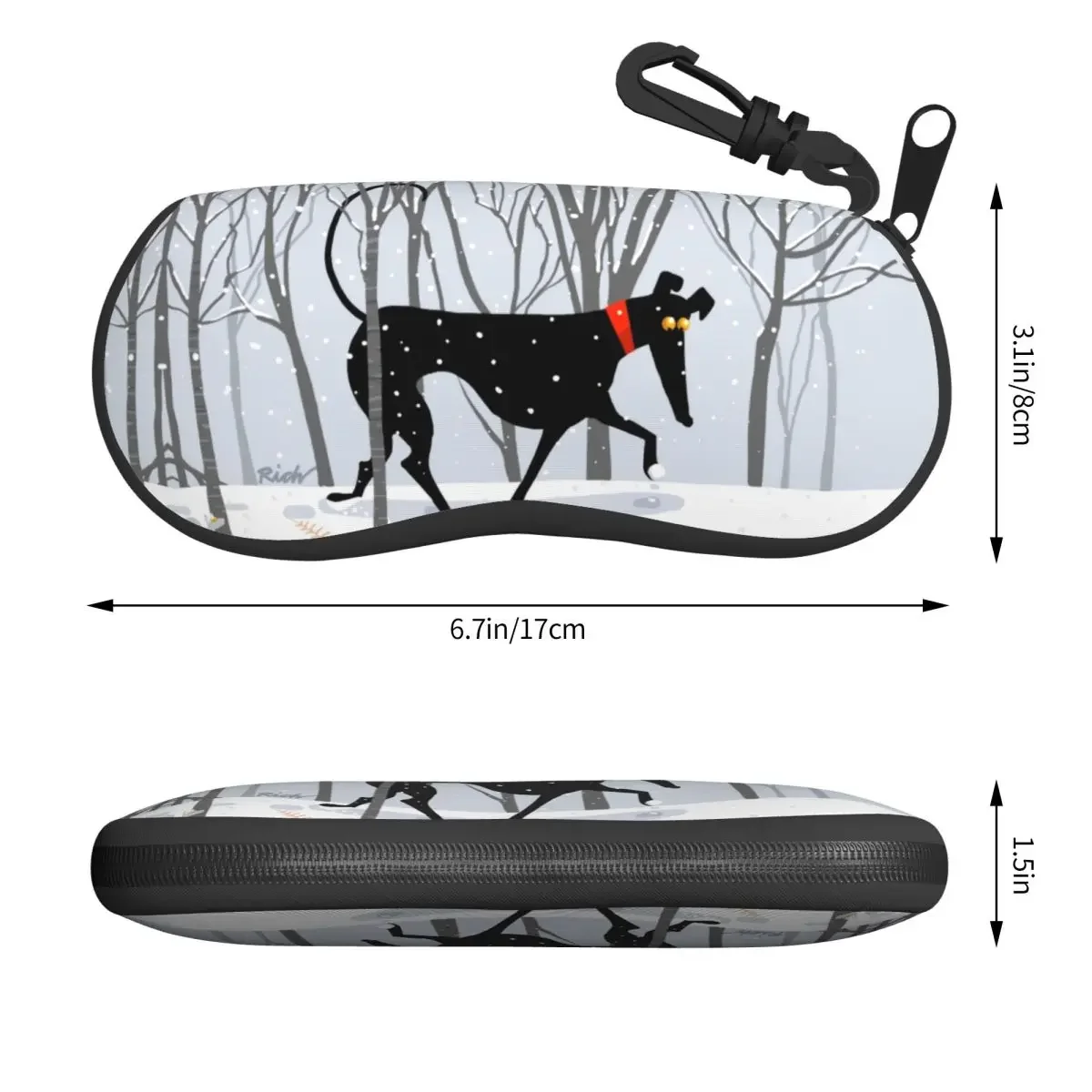 Winter Hound Shell Eyeglasses Protector Cases Fashion Sunglass Case Greyhound Whippet Sighthound Dog Glasses Bag