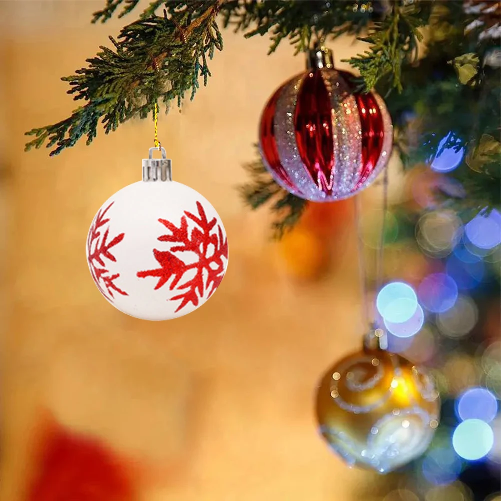 6cm Red Christmas Tree Ball Hang Ornament Merry Christmas Decoration for Home Xmas Gifts Christmas Pendant New Year Decor